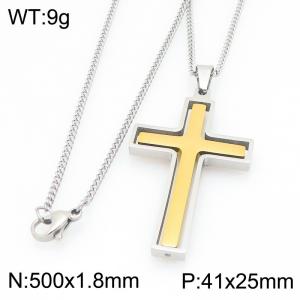 Stainless Steel Jewelry Cross Pendant Necklace - KN301657-ZLA