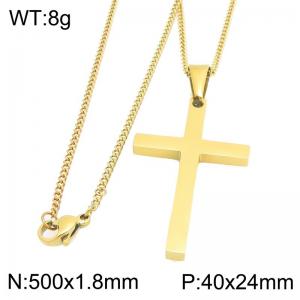 Stainless Steel Jewelry Cross Pendant Necklace - KN301660-ZLA