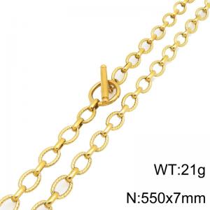 SS Gold-Plating Necklace - KN301918-Z