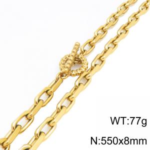 SS Gold-Plating Necklace - KN301956-Z
