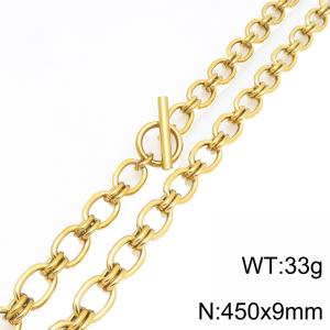 SS Gold-Plating Necklace - KN301974-Z
