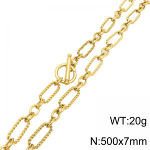 SS Gold-Plating Necklace - KN302016-Z