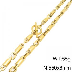 SS Gold-Plating Necklace - KN302136-Z