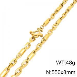 SS Gold-Plating Necklace - KN302315-Z