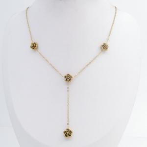 SS Gold-Plating Necklace - KN302539-SP