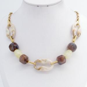 SS Gold-Plating Necklace - KN302540-SP