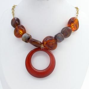 SS Gold-Plating Necklace - KN302545-SP