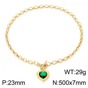 Stainless Steel Stone Necklace - KN302632-Z