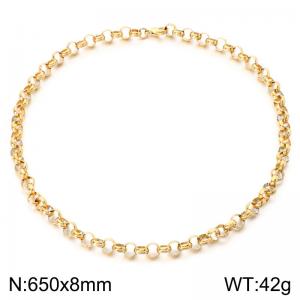 SS Gold-Plating Necklace - KN302670-Z