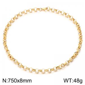 SS Gold-Plating Necklace - KN302672-Z