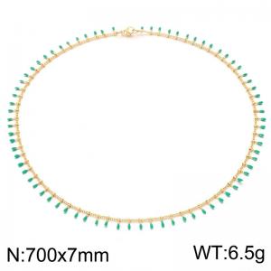 SS Gold-Plating Necklace - KN302710-Z