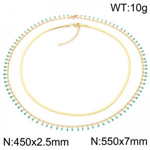SS Gold-Plating Necklace - KN302715-Z