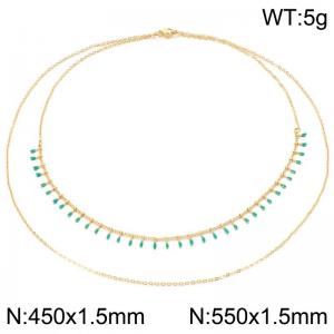SS Gold-Plating Necklace - KN302716-Z