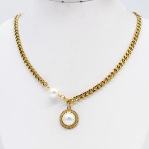 SS Gold-Plating Necklace - KN302774-CM