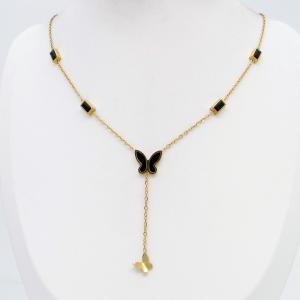 SS Gold-Plating Necklace - KN302779-CM