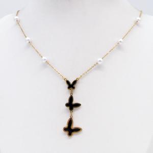 SS Gold-Plating Necklace - KN302782-CM