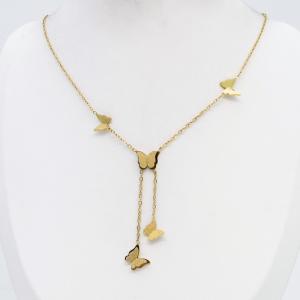 SS Gold-Plating Necklace - KN302785-CM