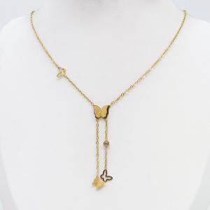 SS Gold-Plating Necklace - KN302789-CM