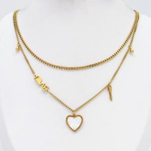 SS Gold-Plating Necklace - KN302796-CM