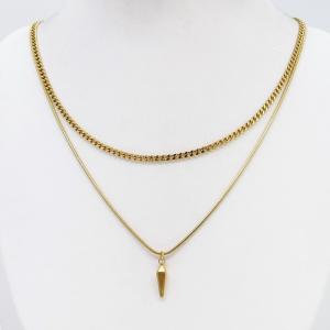 SS Gold-Plating Necklace - KN302799-CM