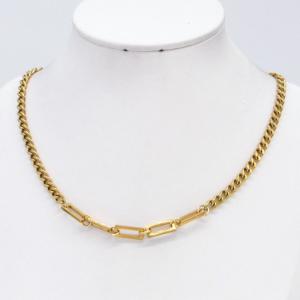 SS Gold-Plating Necklace - KN302804-CM