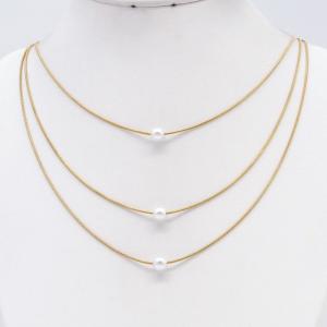 SS Gold-Plating Necklace - KN302807-CM