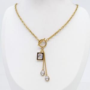 SS Gold-Plating Necklace - KN302811-CM