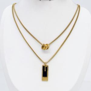 SS Gold-Plating Necklace - KN302812-CM