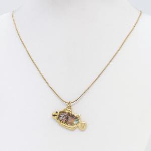 SS Gold-Plating Necklace - KN302853-HM