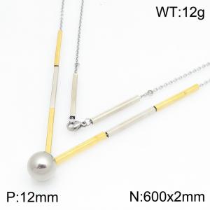 SS Gold-Plating Necklace - KN302873-SS