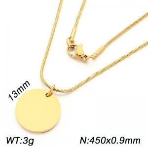 Stainless steel circular pendant necklace - KN302940-Z