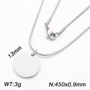 Stainless steel circular pendant necklace - KN302941-Z