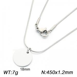 Stainless steel circular pendant necklace - KN302942-Z
