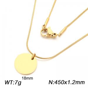 Stainless steel circular pendant necklace - KN302943-Z