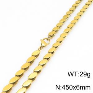 SS Gold-Plating Necklace - KN303070-Z