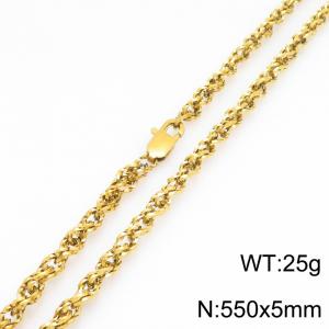 SS Gold-Plating Necklace - KN303086-Z