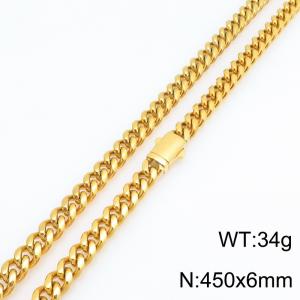 SS Gold-Plating Necklace - KN303149-ZLY