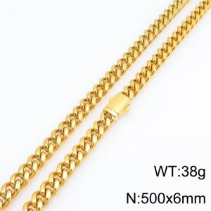 SS Gold-Plating Necklace - KN303150-ZLY