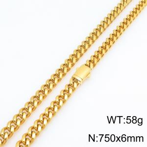 SS Gold-Plating Necklace - KN303155-ZLY