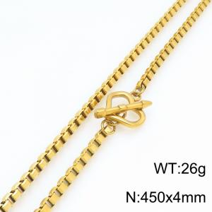 SS Gold-Plating Necklace - KN303508-Z