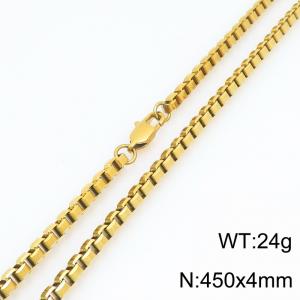 SS Gold-Plating Necklace - KN303514-Z