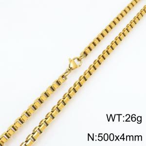 SS Gold-Plating Necklace - KN303529-Z