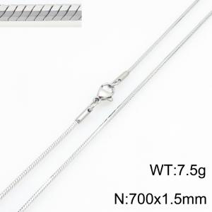Stainless steel octagonal snake necklace - KN303671-Z
