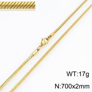 Stainless steel octagonal snake necklace - KN303677-Z