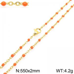 Stainless Steel Resin Necklace - KN303738-Z