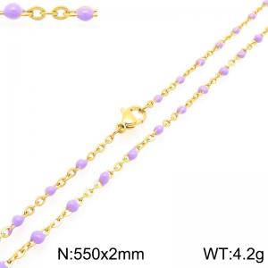 Stainless Steel Resin Necklace - KN303773-Z