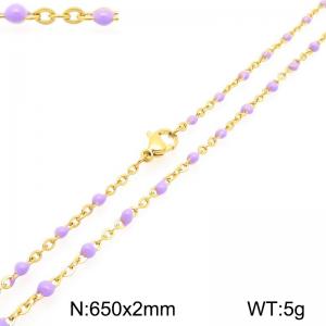 Stainless Steel Resin Necklace - KN303775-Z