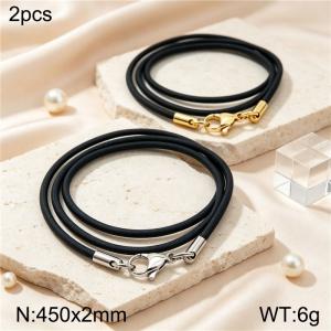 Stainless Steel Clasp with Rubber Cord - KN304213-Z