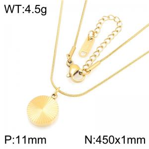SS Gold-Plating Necklace - KN304615-HR