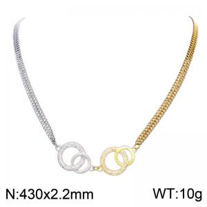 SS Gold-Plating Necklace - KN304621-SP